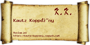 Kautz Koppány névjegykártya